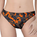 Black And Orange Camouflage Print Women's Thong