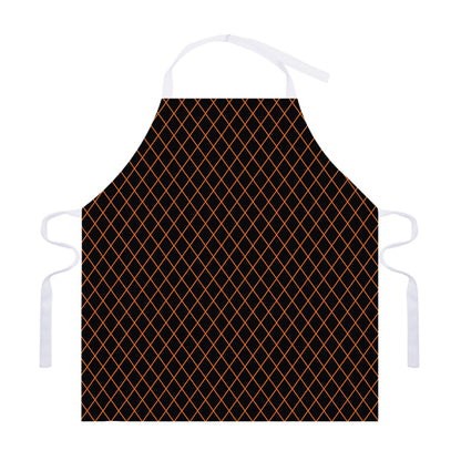 Black And Orange Harlequin Print Adjustable Apron