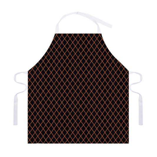 Black And Orange Harlequin Print Adjustable Apron