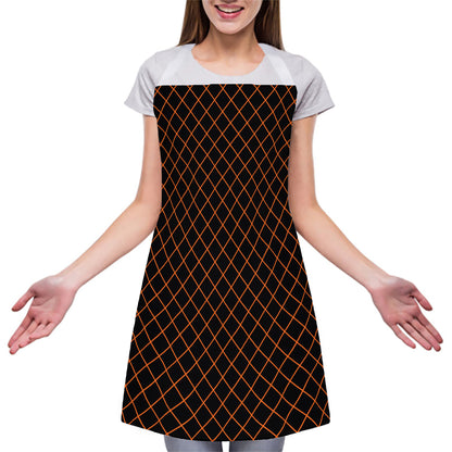 Black And Orange Harlequin Print Adjustable Apron