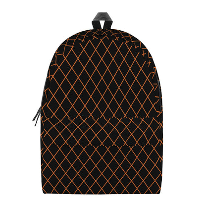 Black And Orange Harlequin Print Backpack