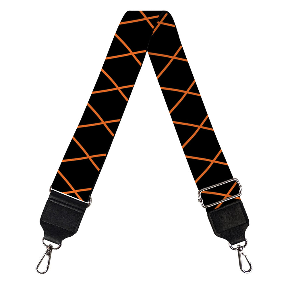 Black And Orange Harlequin Print Bag Strap