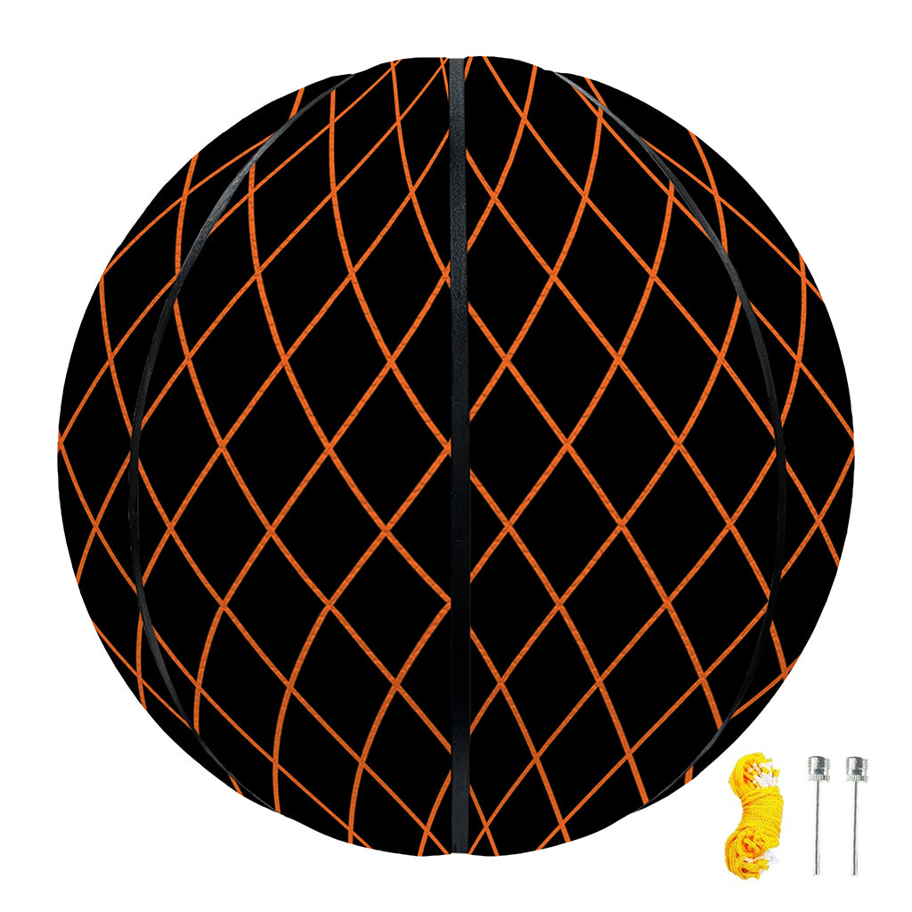 Black And Orange Harlequin Print Basketball
