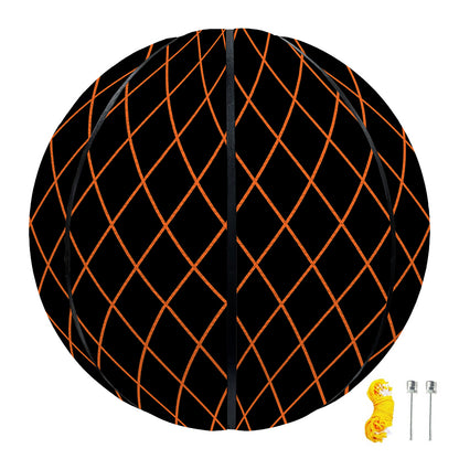 Black And Orange Harlequin Print Basketball
