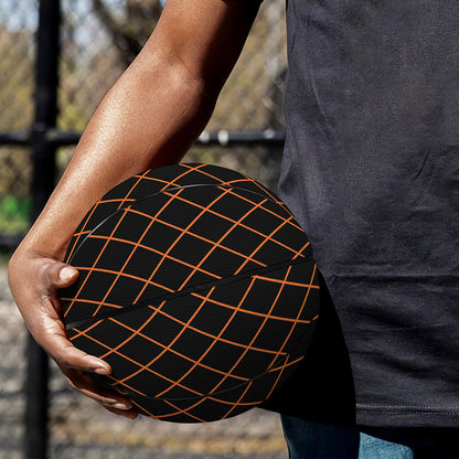 Black And Orange Harlequin Print Basketball