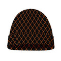 Black And Orange Harlequin Print Beanie