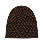 Black And Orange Harlequin Print Beanie