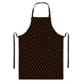 Black And Orange Harlequin Print Bib Apron With Pocket