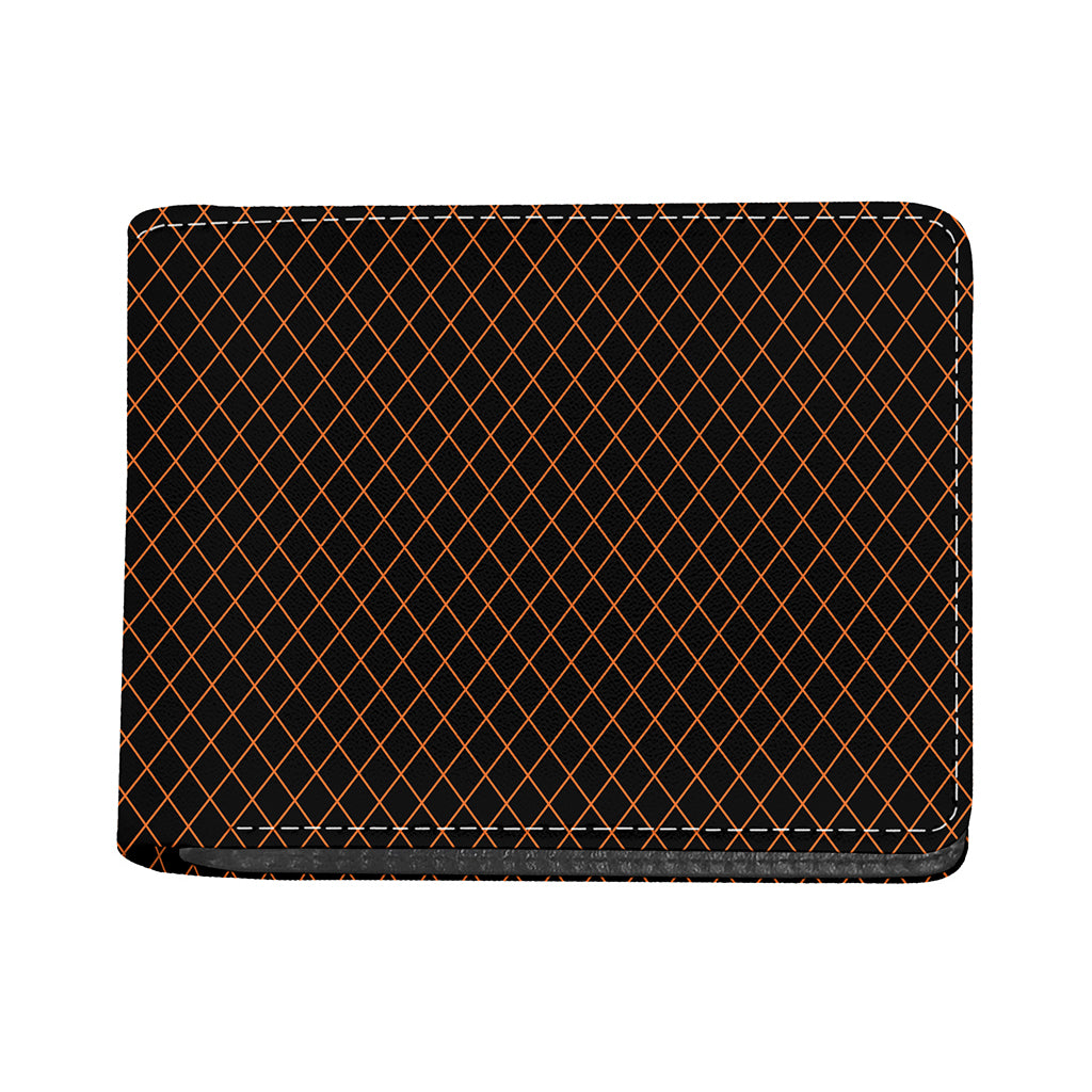 Black And Orange Harlequin Print Bifold Wallet
