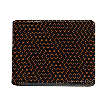 Black And Orange Harlequin Print Bifold Wallet