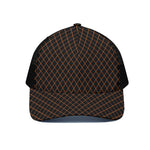 Black And Orange Harlequin Print Black Mesh Trucker Cap