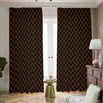 Black And Orange Harlequin Print Blackout Pencil Pleat Curtains