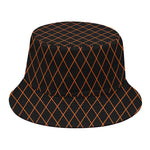 Black And Orange Harlequin Print Bucket Hat