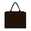 Black And Orange Harlequin Print Canvas Tote Bag