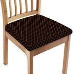 Black And Orange Harlequin Print Chair Cushion Cover