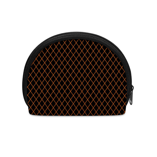Black And Orange Harlequin Print Coin Purse