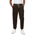 Black And Orange Harlequin Print Cotton Sweatpants