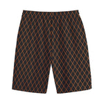Black And Orange Harlequin Print Cotton Shorts