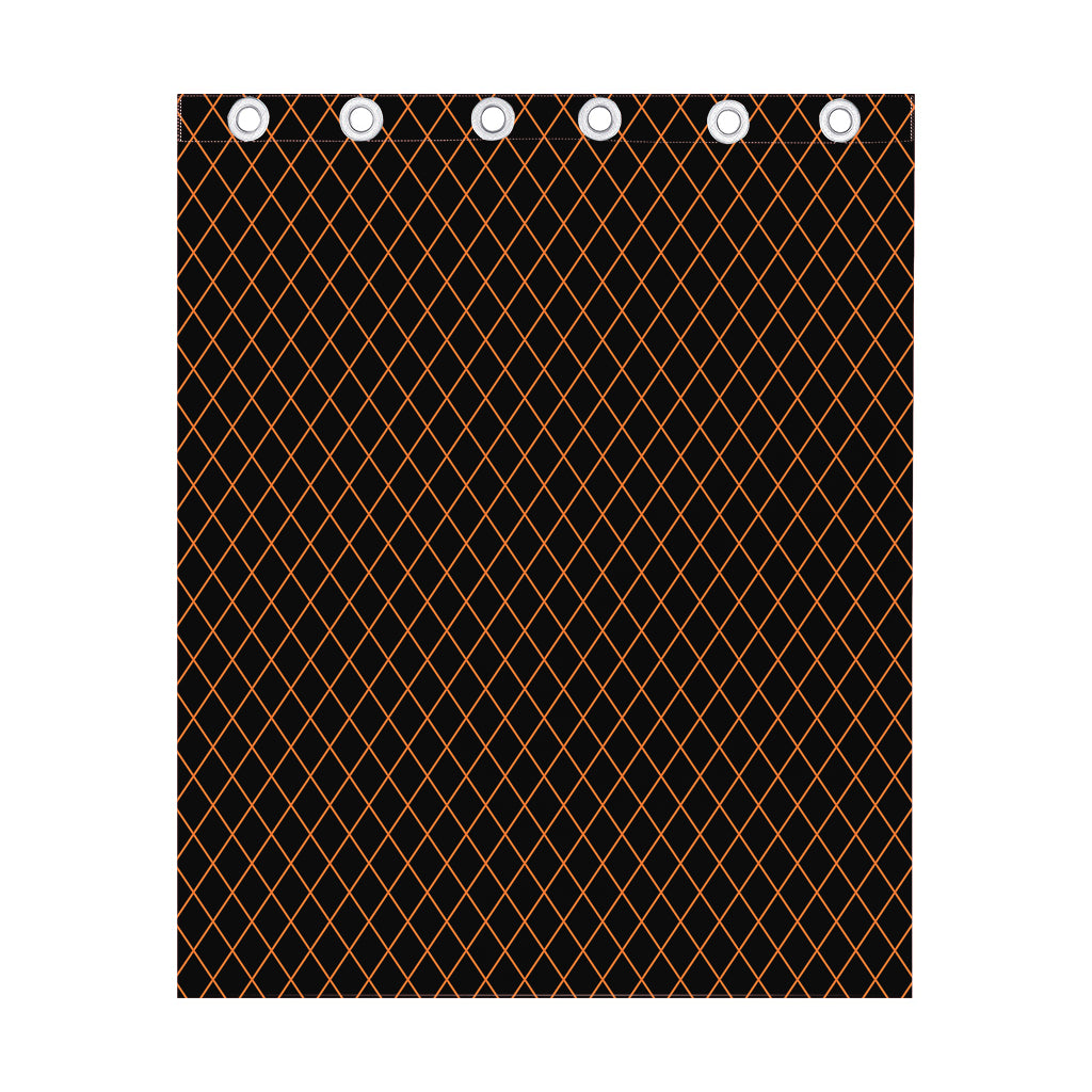 Black And Orange Harlequin Print Curtain