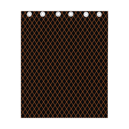 Black And Orange Harlequin Print Curtain