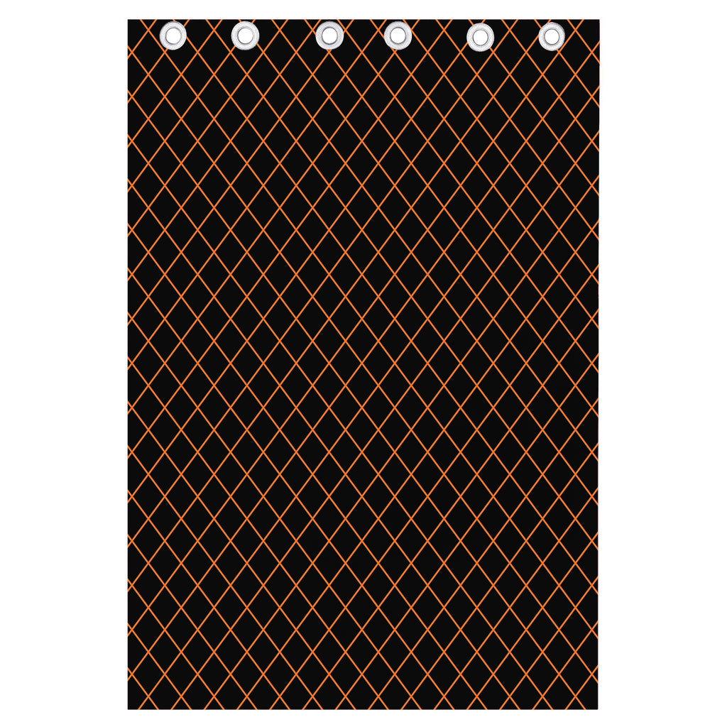 Black And Orange Harlequin Print Curtain
