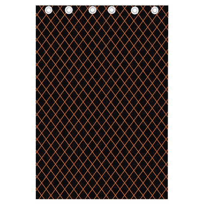 Black And Orange Harlequin Print Curtain