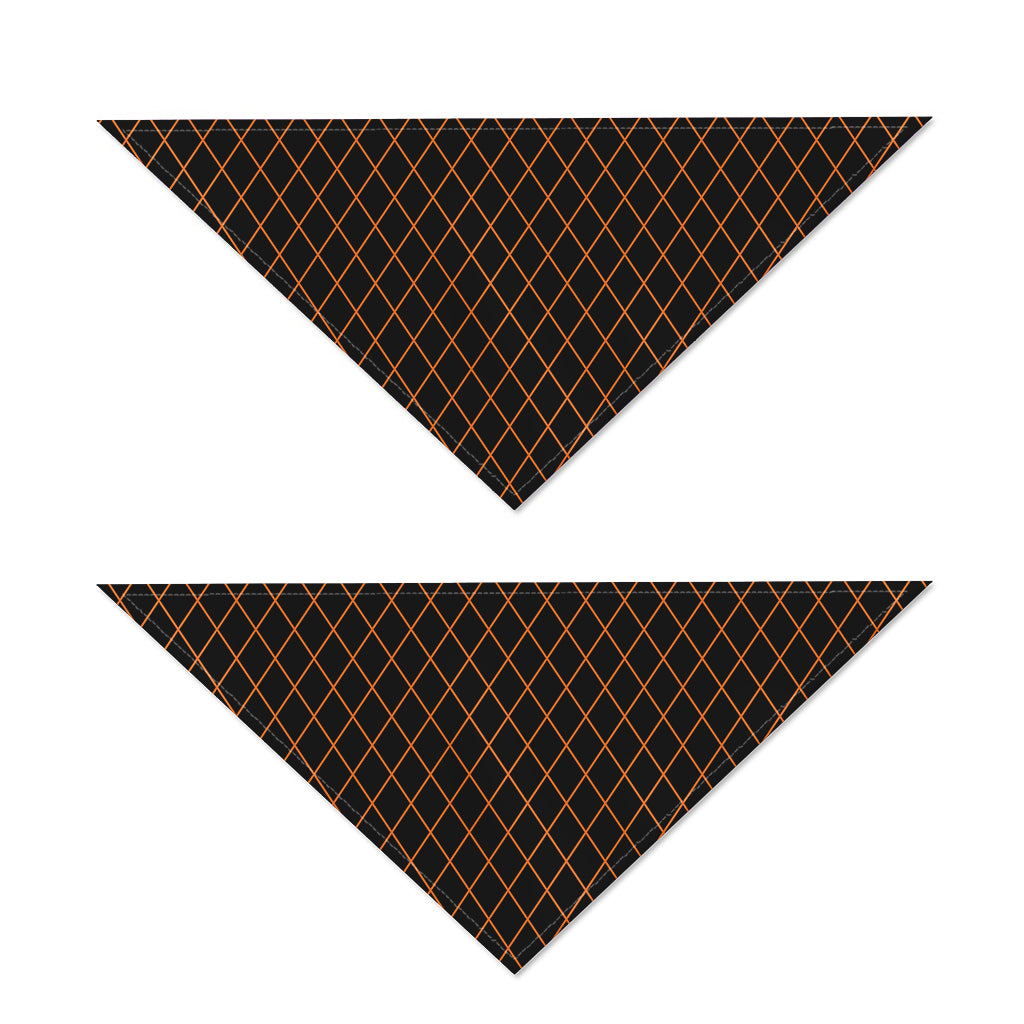 Black And Orange Harlequin Print Dog Bandana