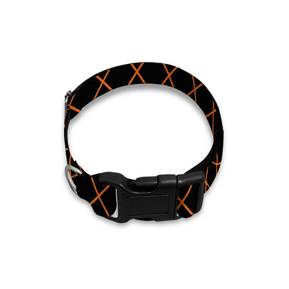 Black And Orange Harlequin Print Dog Collar