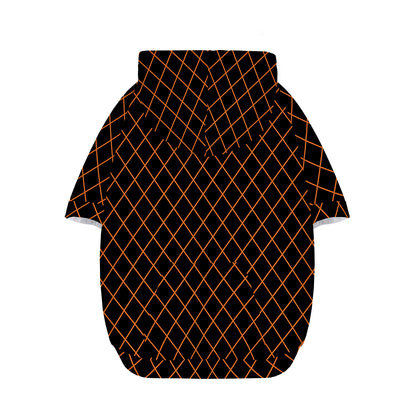 Black And Orange Harlequin Print Dog Zip Up Hoodie