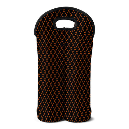 Black And Orange Harlequin Print Double Neoprene Wine Tote