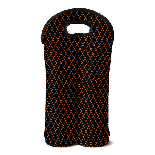 Black And Orange Harlequin Print Double Neoprene Wine Tote