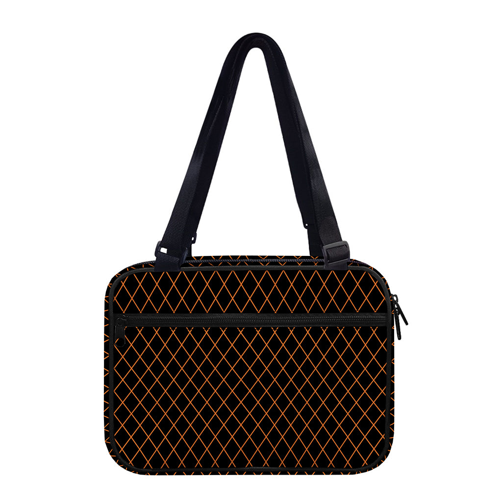 Black And Orange Harlequin Print Double Strap Bible Bag
