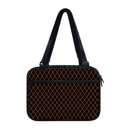 Black And Orange Harlequin Print Double Strap Bible Bag