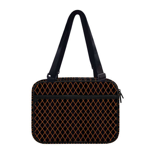 Black And Orange Harlequin Print Double Strap Bible Bag