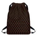 Black And Orange Harlequin Print Drawstring Backpack