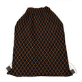 Black And Orange Harlequin Print Drawstring Bag