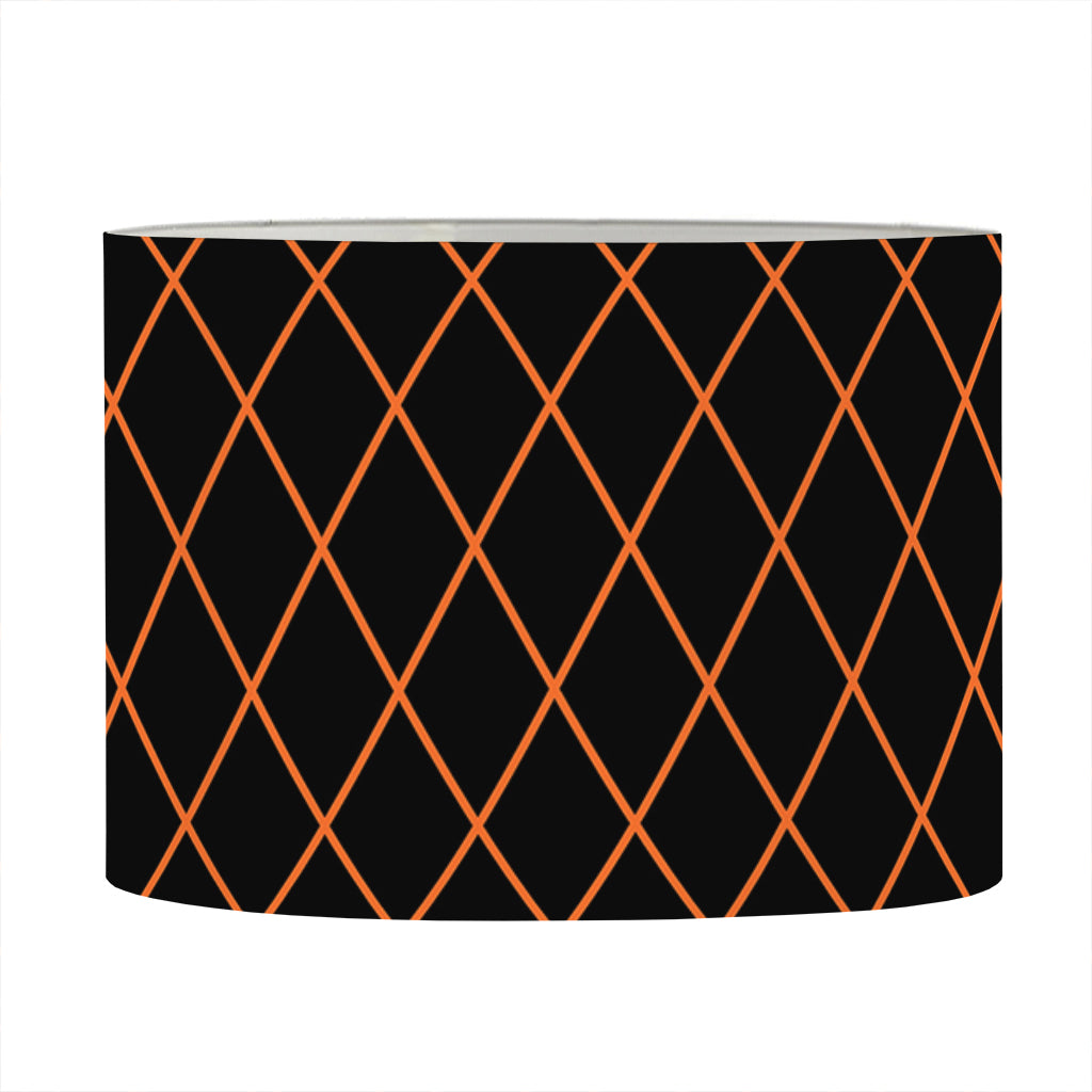 Black And Orange Harlequin Print Drum Lamp Shade