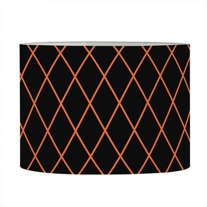 Black And Orange Harlequin Print Drum Lamp Shade