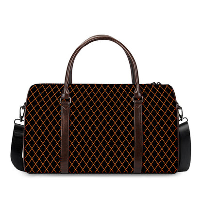Black And Orange Harlequin Print Duffle Bag