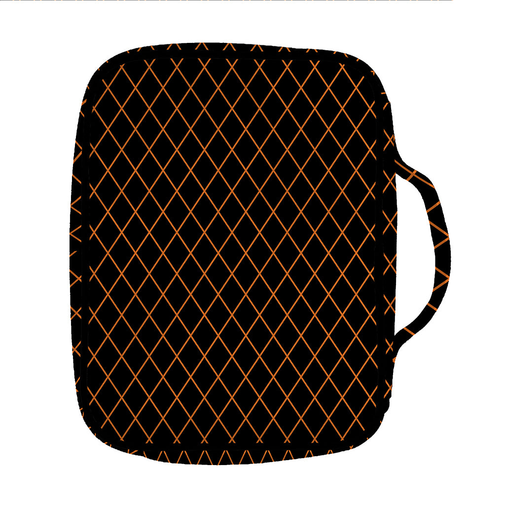 Black And Orange Harlequin Print Front Pocket Bible Bag