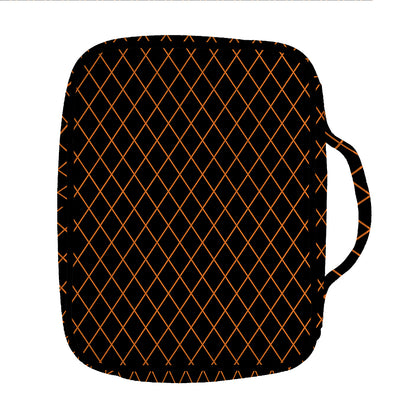 Black And Orange Harlequin Print Front Pocket Bible Bag
