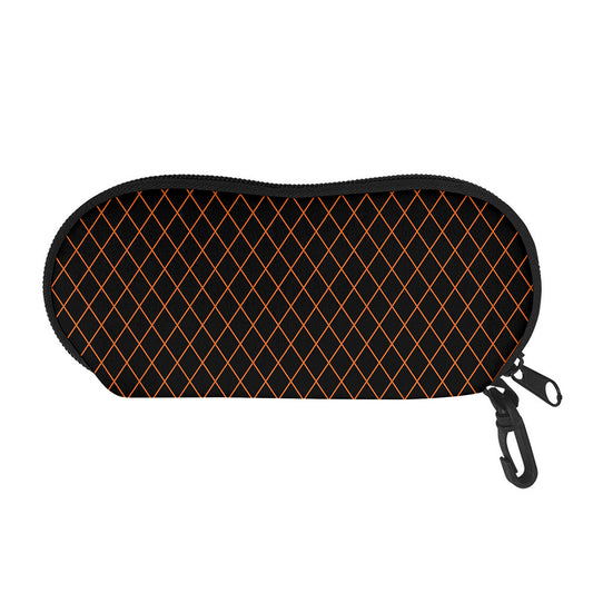 Black And Orange Harlequin Print Glasses Case