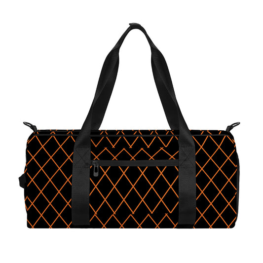 Black And Orange Harlequin Print Gym Bag