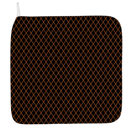 Black And Orange Harlequin Print Hand Towel