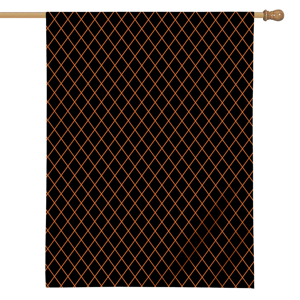 Black And Orange Harlequin Print House Flag