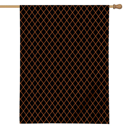Black And Orange Harlequin Print House Flag