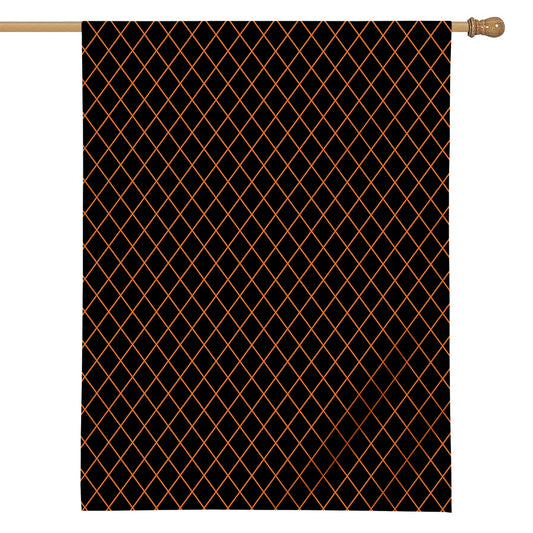 Black And Orange Harlequin Print House Flag