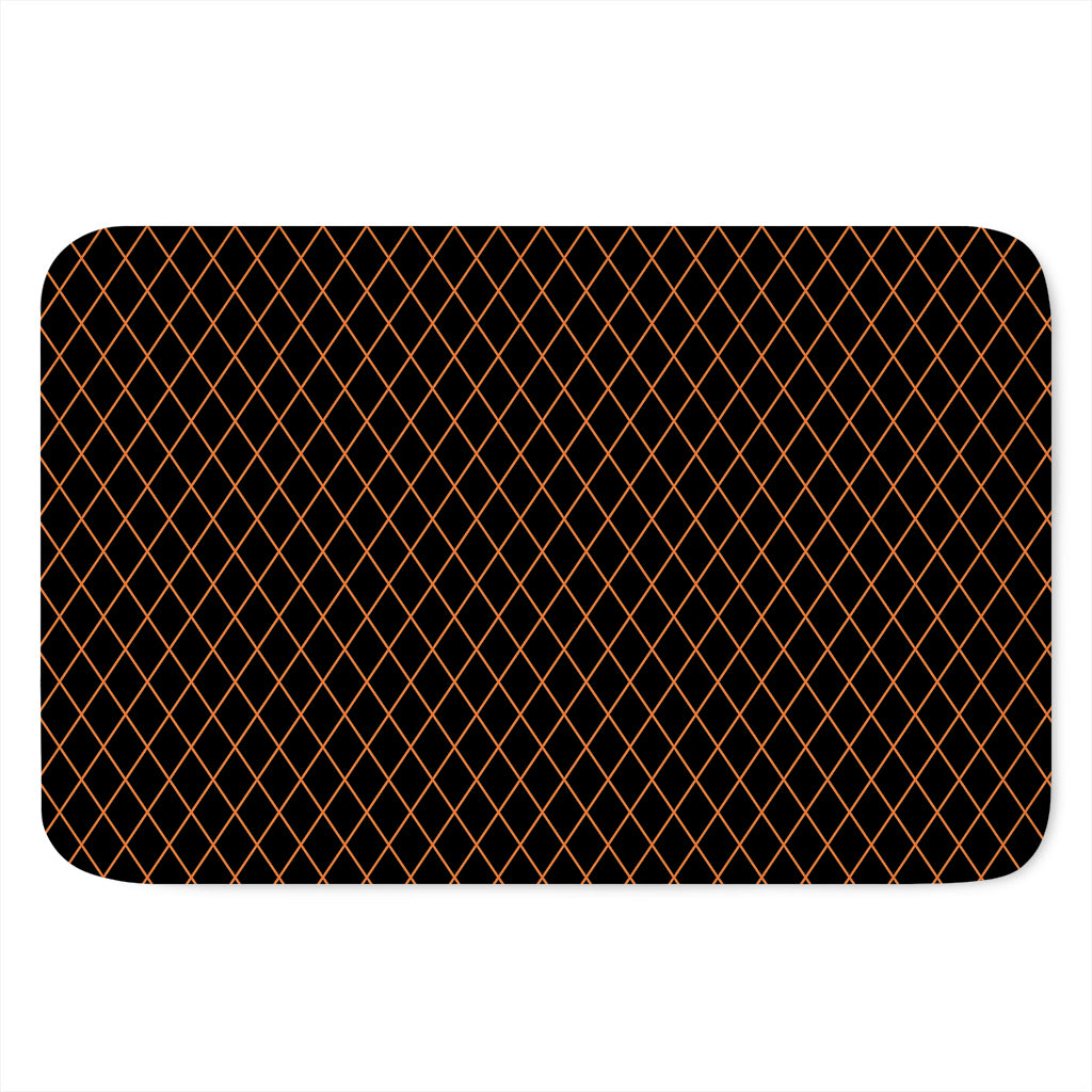 Black And Orange Harlequin Print Indoor Door Mat