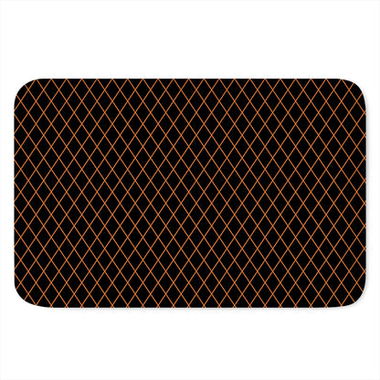 Black And Orange Harlequin Print Indoor Door Mat
