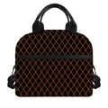 Black And Orange Harlequin Print Insulated Lunch Bag